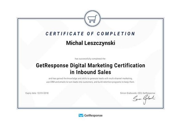 GetResponse Digital Marketing Certificate