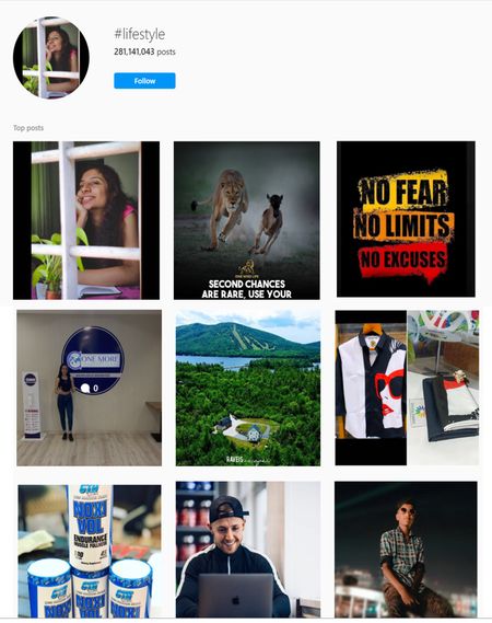 Lifestyle hashtags for Instagram