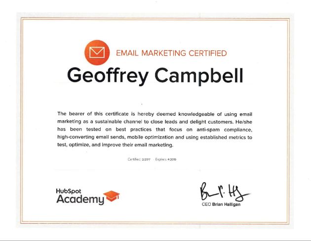 HubSpot Email Marketing Certification