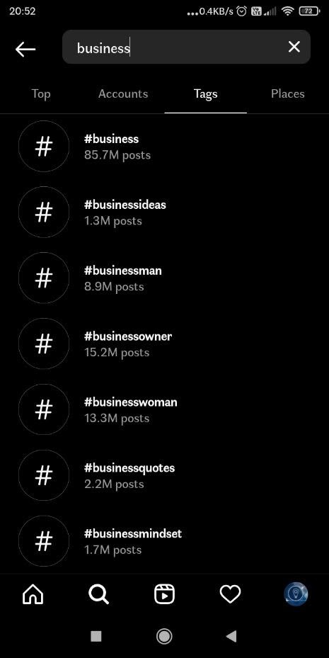 businesses hashtags for Instagram