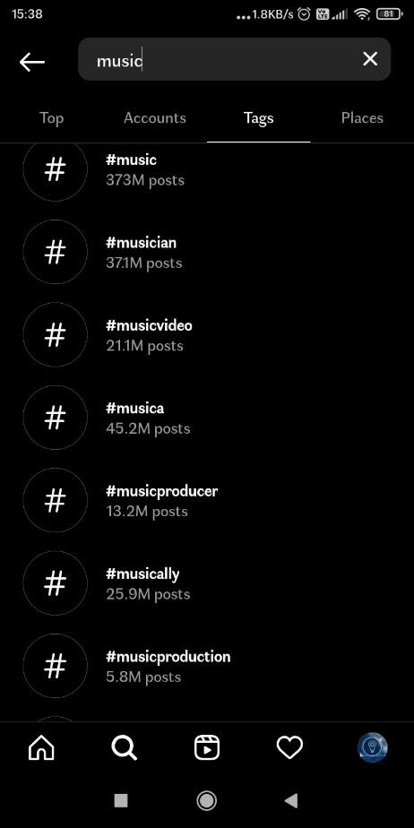 Music hashtags for Instagram