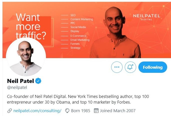 Neil-Patels-Twitter-bio