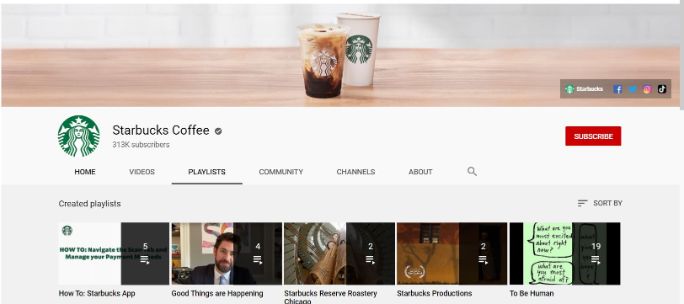 Starbucks youtube channel