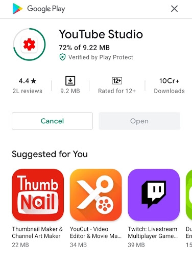 youtube studio app