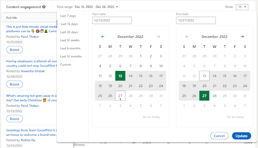 Content Drag Date