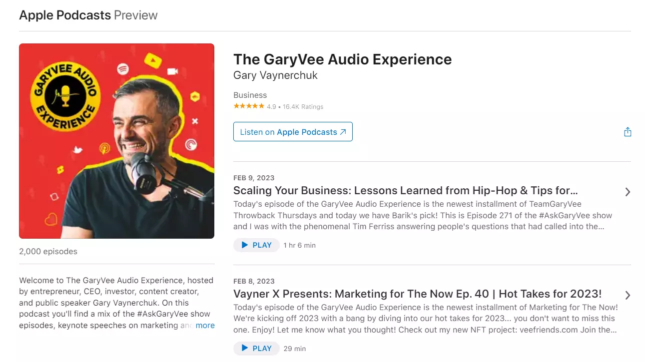 GaryVee Audio Experience with Gary Vaynerchu