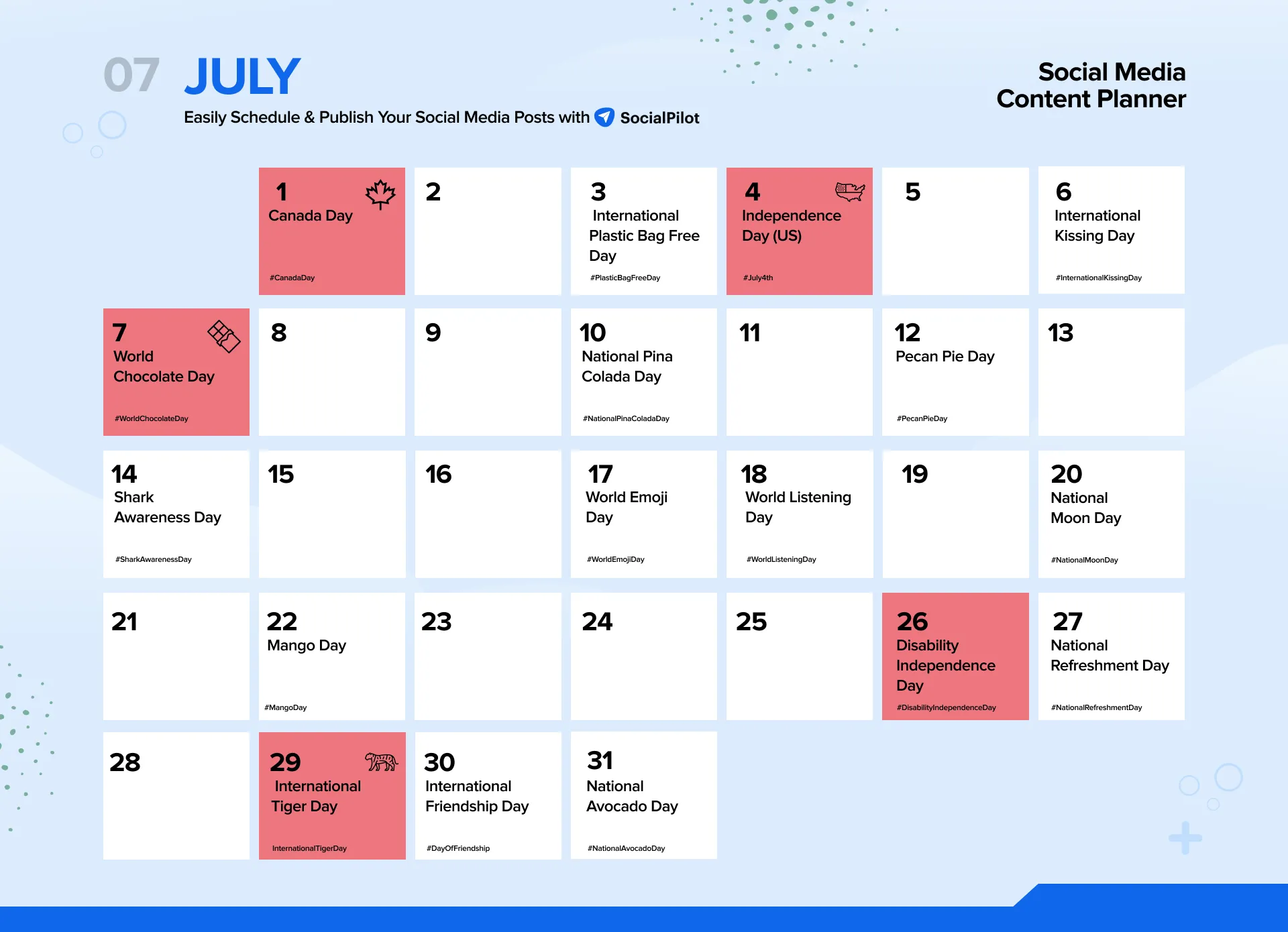 July 2024 Social Media Holidays